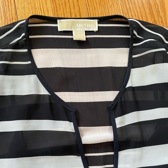 MICHAEL KORS Resort- Striped Navy and White Maxi dress with removable slip - Picture 2 of 15